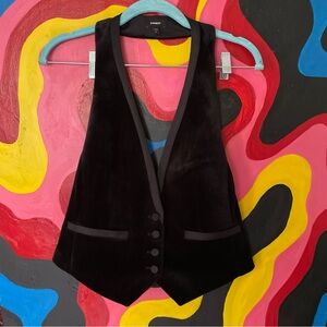 Black velvet suit vest